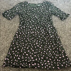 Old Navy Olive and Pink Patterned Top